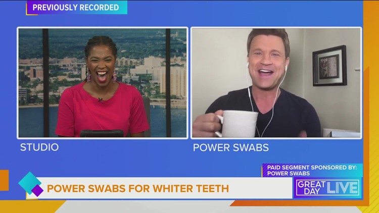 Get professional teeth whitening with Power Swabs