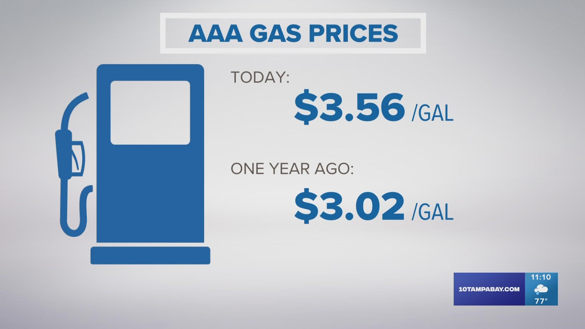 The national average for a gallon of regular gasoline dropped to $3.82 this week, AAA reports.