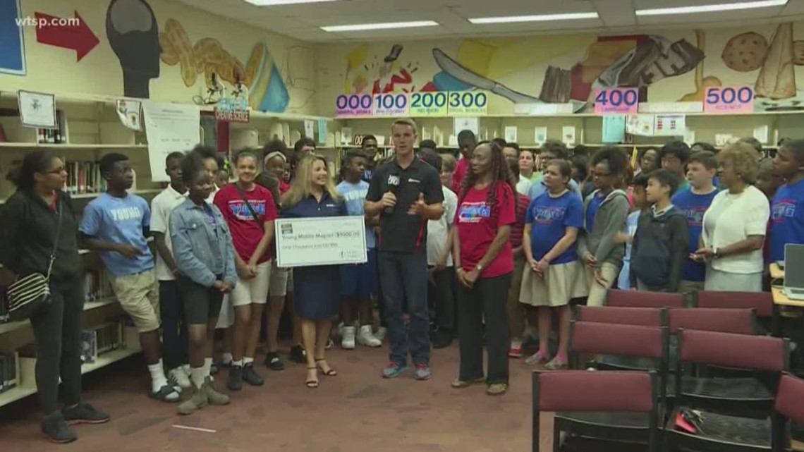 Duke Energy Florida presents check to Young Middle Magnet 