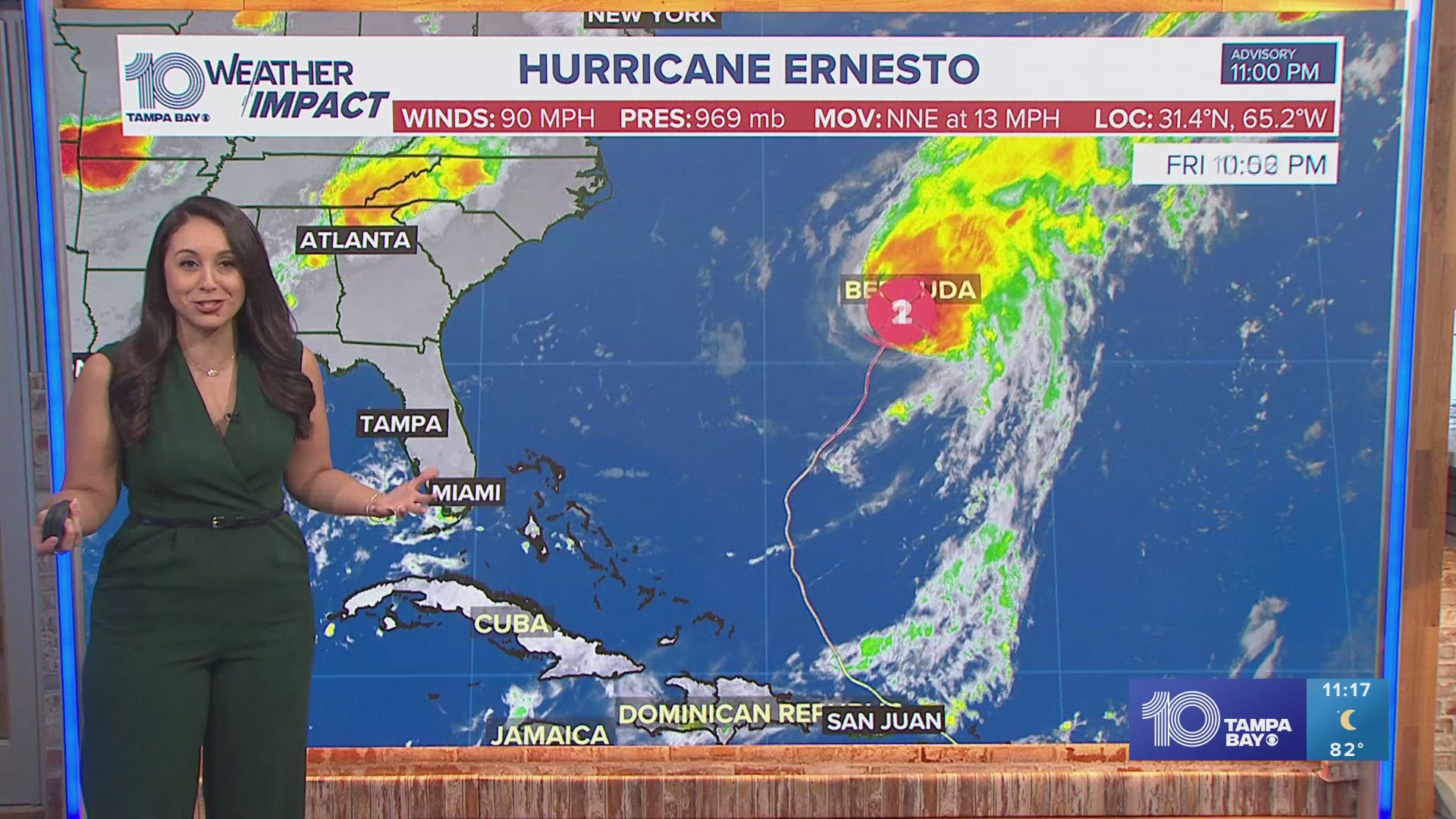 The storm could dump as much as a foot of rain on Bermuda before it pushes east toward open water in the Atlantic.