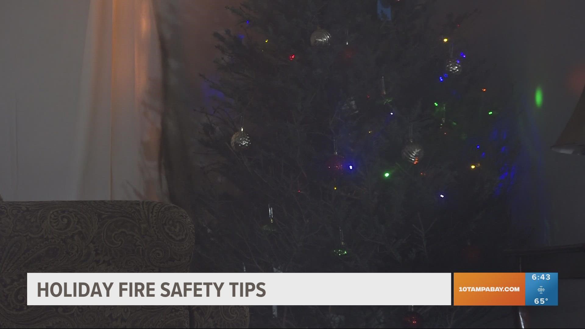 An unwatered and dry live Christmas tree poses a higher fire risk for your home than a well-watered one.