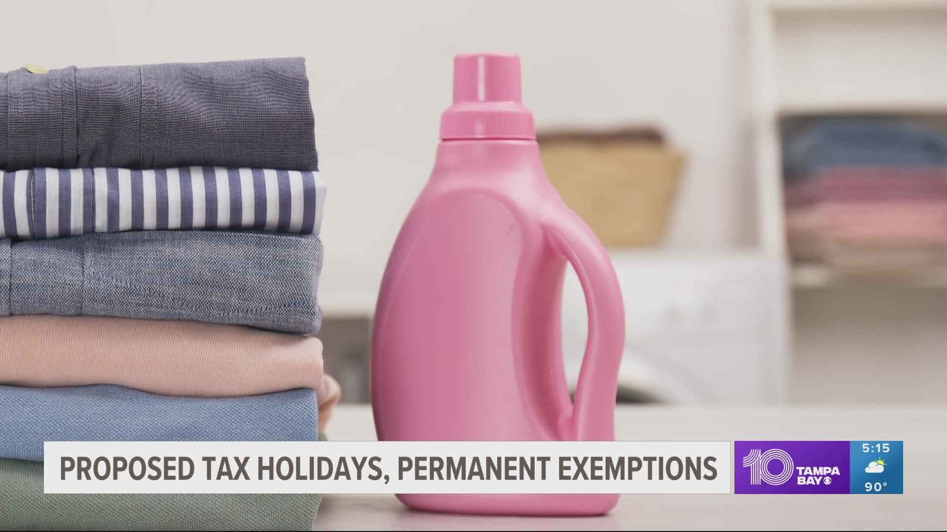 If passed, there will be a yearlong tax exemption on other household items families need every day.
