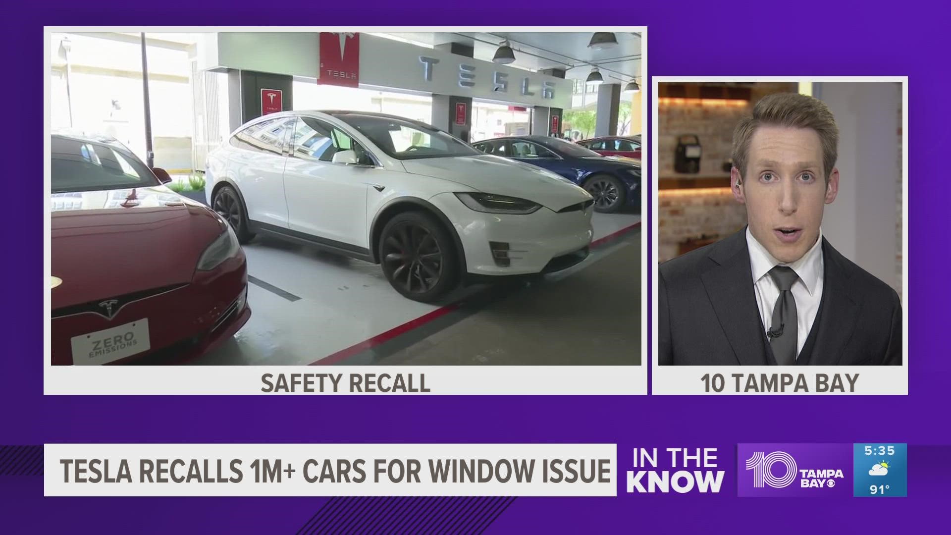 Tesla said it discovered the problem, which impacts more than 1 million vehicles, during production testing in August.