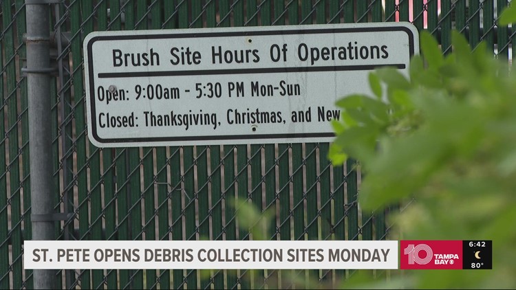 St. Petersburg opening debris collection sites Monday for Hurricane Ian damage