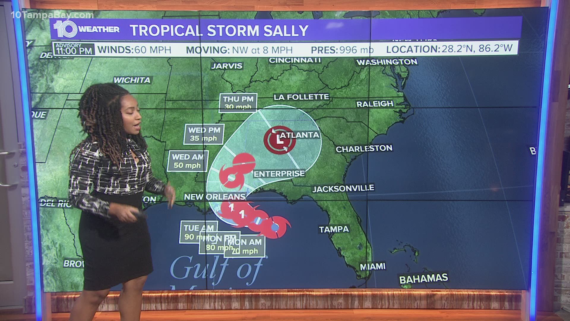 The storm is projected to become a hurricane on Monday.