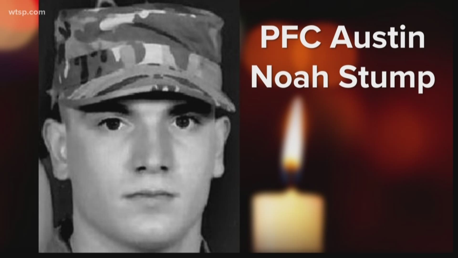 The body of PFC Austin Noah Stump '17 arrived back home Thursday. He was accompanied by a U.S. Army Honor Guard detail. https://on.wtsp.com/2m3tvWu