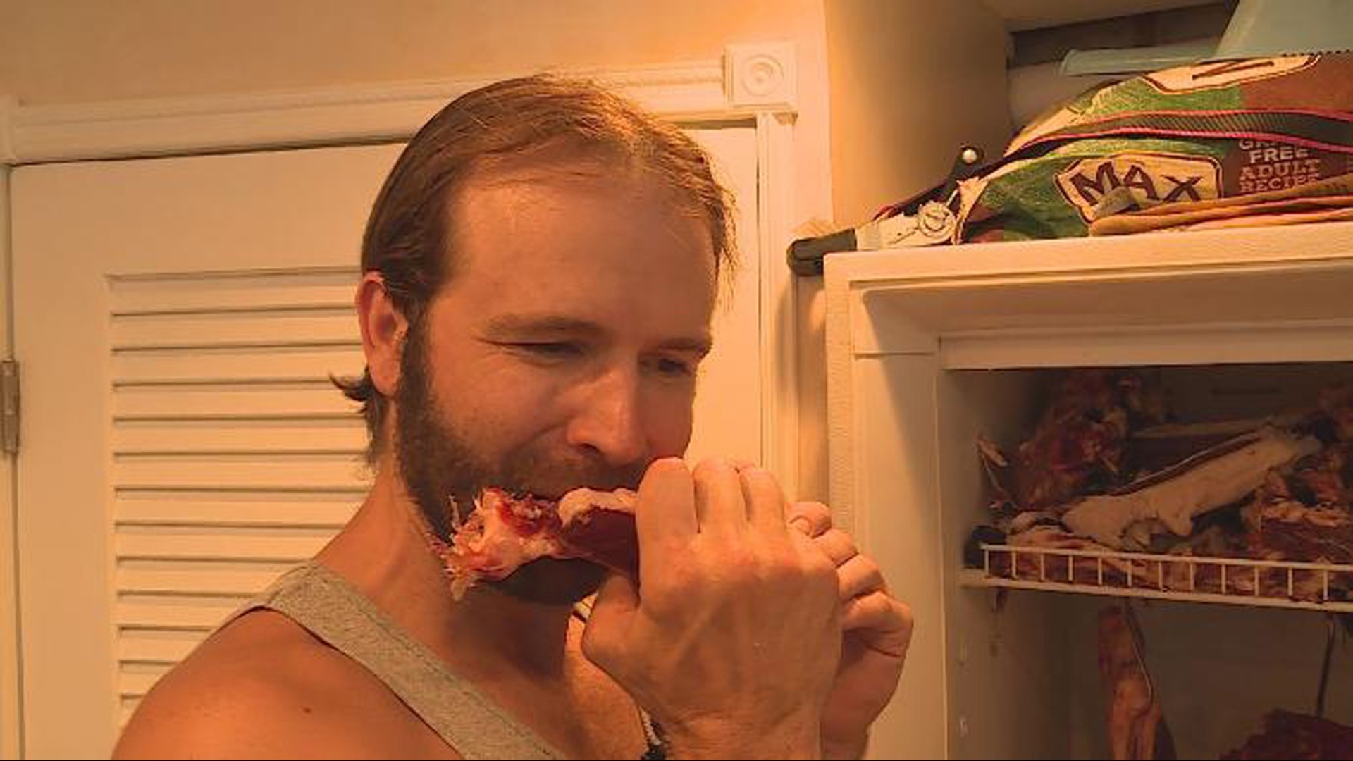 Derek Nance says raw meat provides more vitamins and nutrients than when it is cooked, and his diet has solved his health problems.
