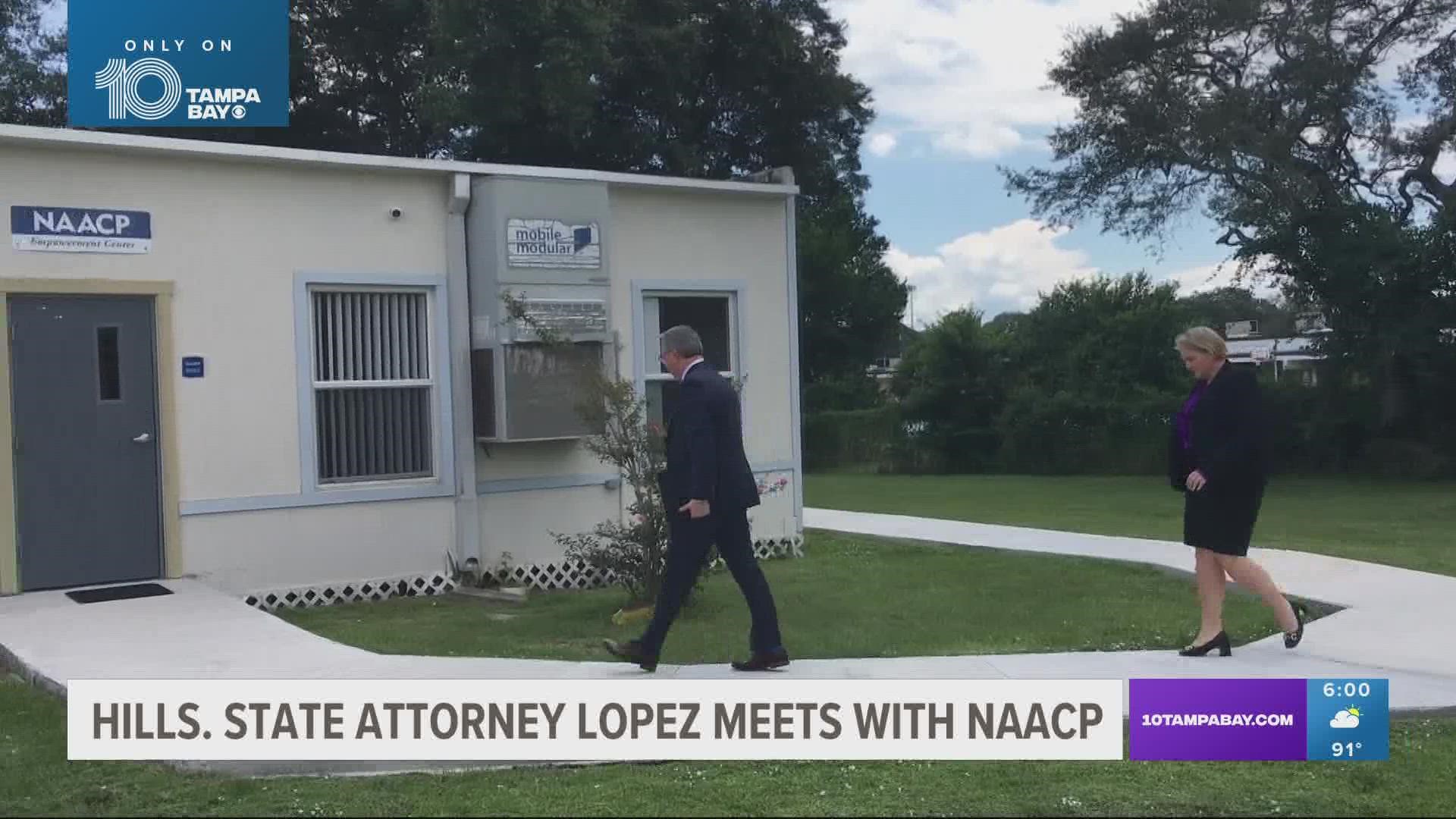Lopez had no comment as she entered the meeting which came after leaders in the Black community expressed concern over a memo sent by Lopez to her staff.
