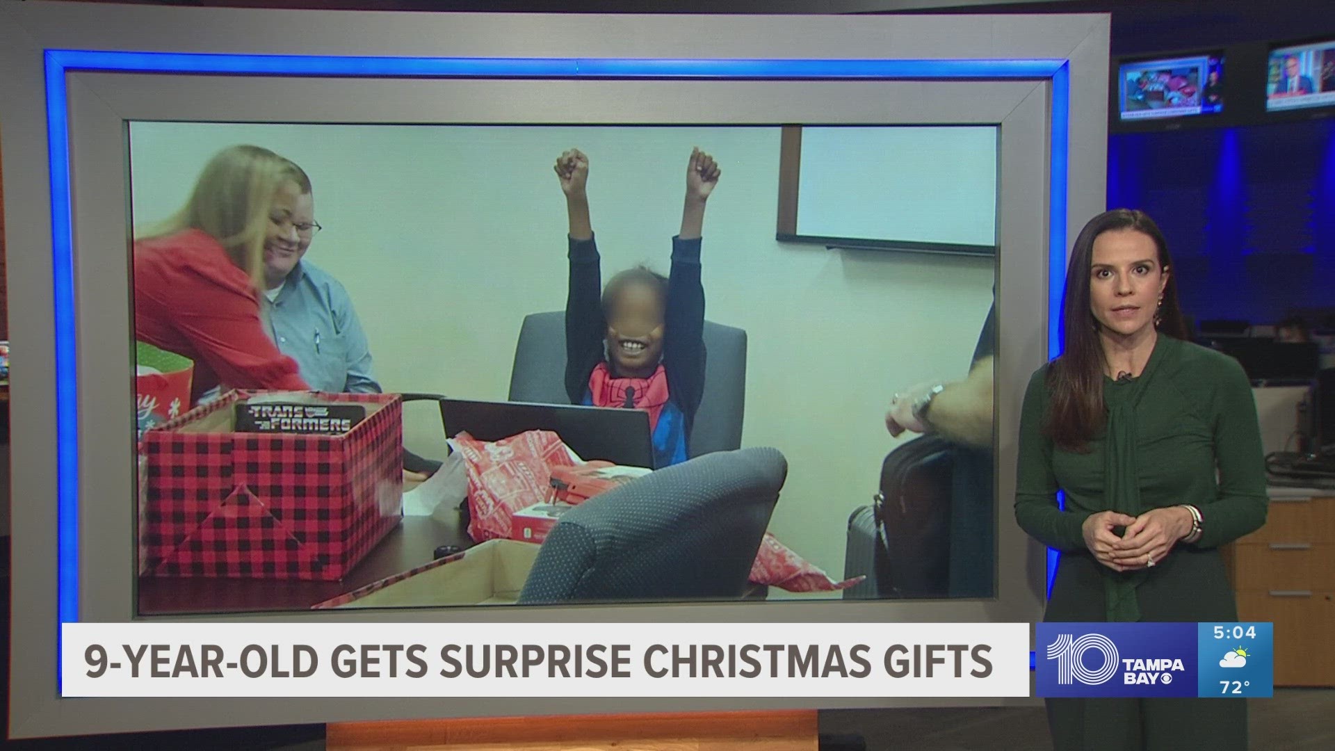 Before being reunited with his family, authorities in Highlands and Polk counties came together to make sure the boy had "one heck of a Christmas surprise."