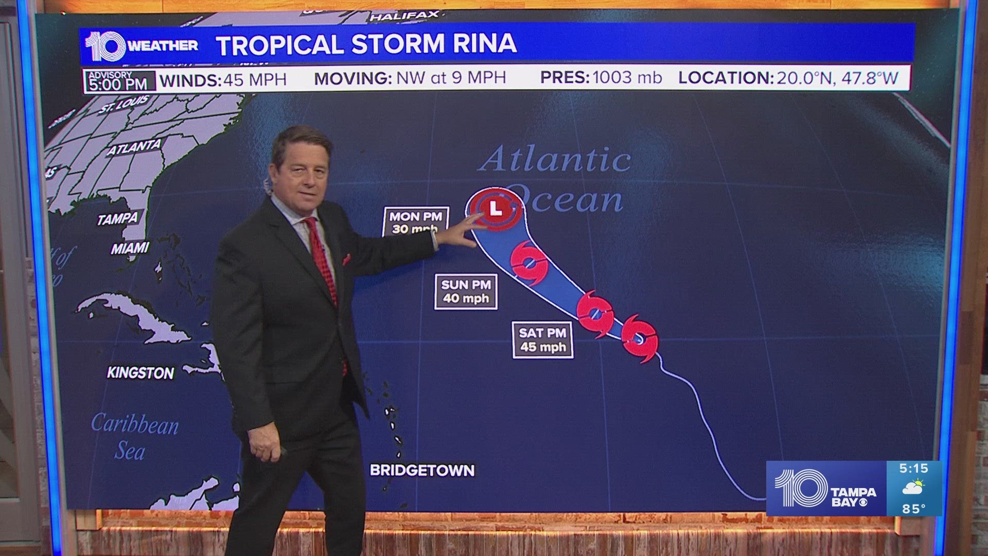 The National Hurricane Center is monitoring two systems: Philippe and Rina.