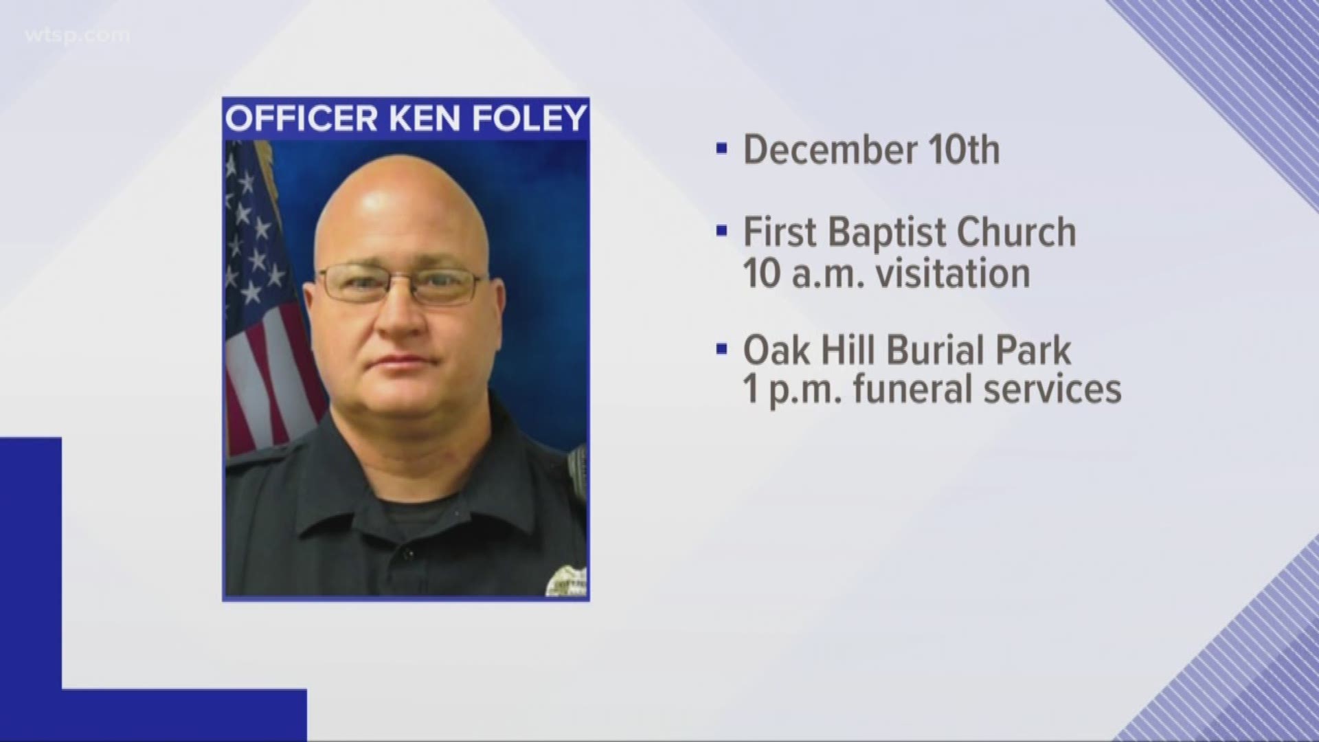 Funeral arrangements have been announced for fallen Lakeland Police Officer Ken Foley, who died after suffering a medical episode last week in his patrol car.