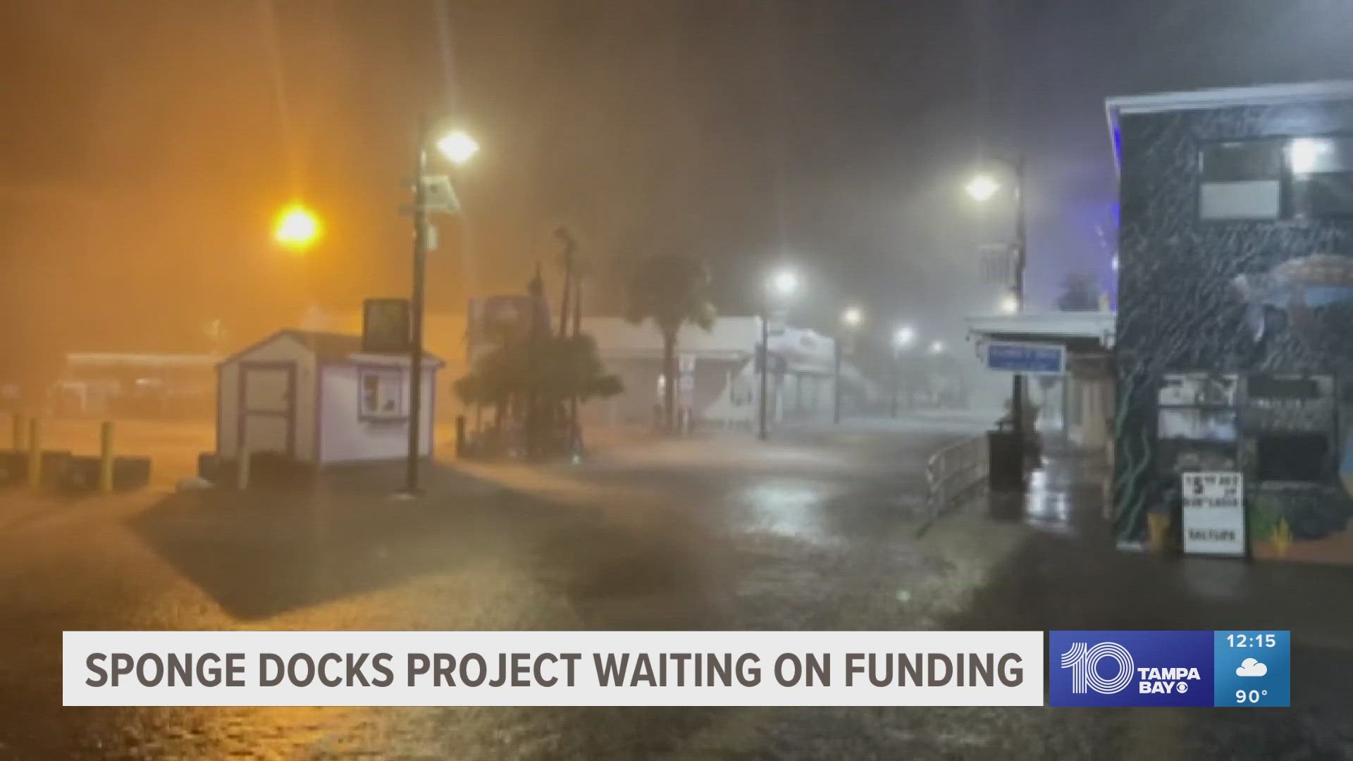 The city is working on getting funding through FEMA to install a stormwater pump station at the sponge docks to avoid future flooding.