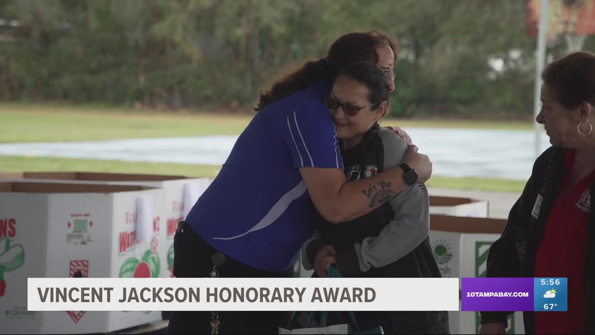 Catherine Gilmore, Gibsonton Elementary's community school coordinator, received the award for her impact beyond school grounds.