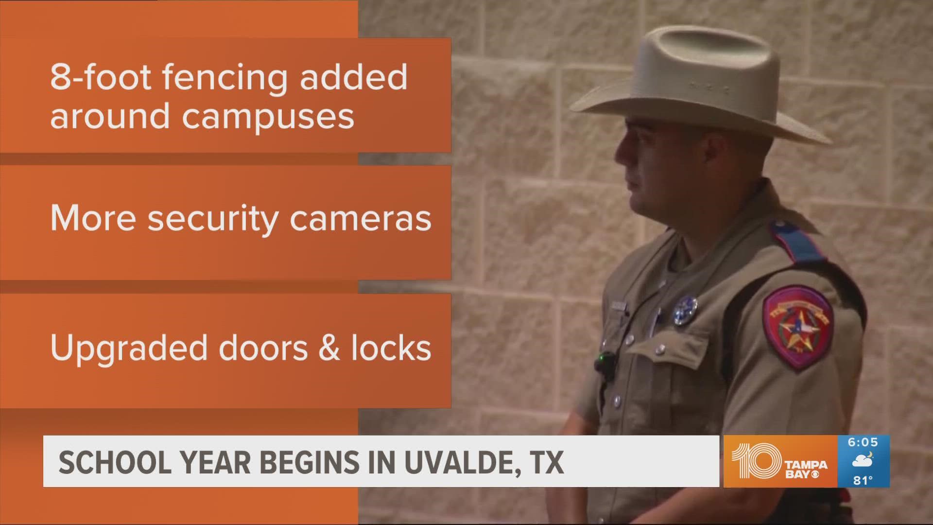 Although school has already started in parts of Texas, Uvalde schools have delayed their reopening. Even with the delay, security measures aren't finished.