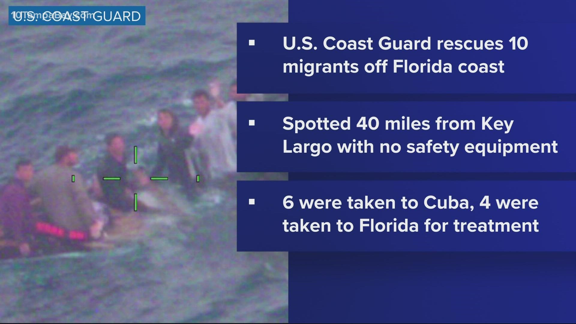 A Coast Guard boat spotted the vessel Thursday about 40 miles off Key Largo.