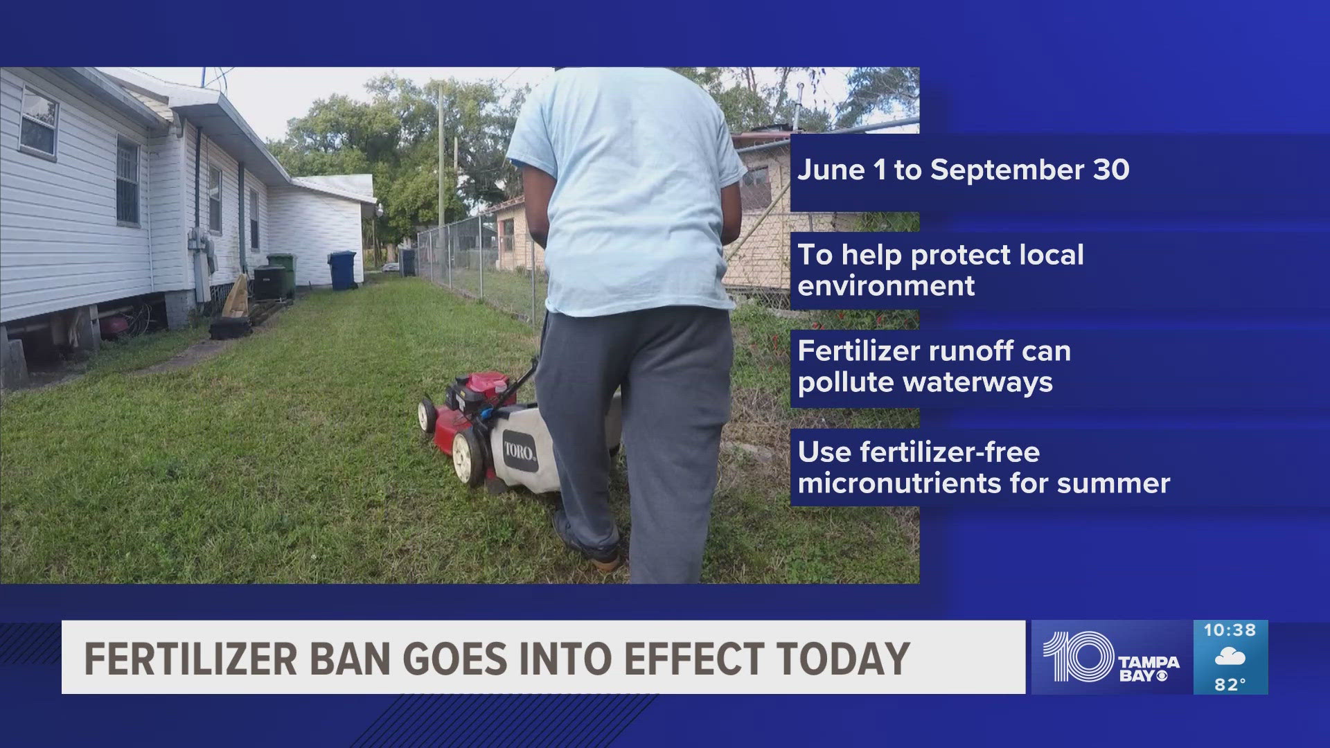 The ban will run until the end of September to help protect the local environment.