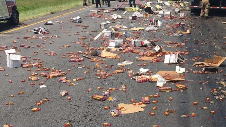 Large amount of Fireball whiskey spills across Arkansas interstate