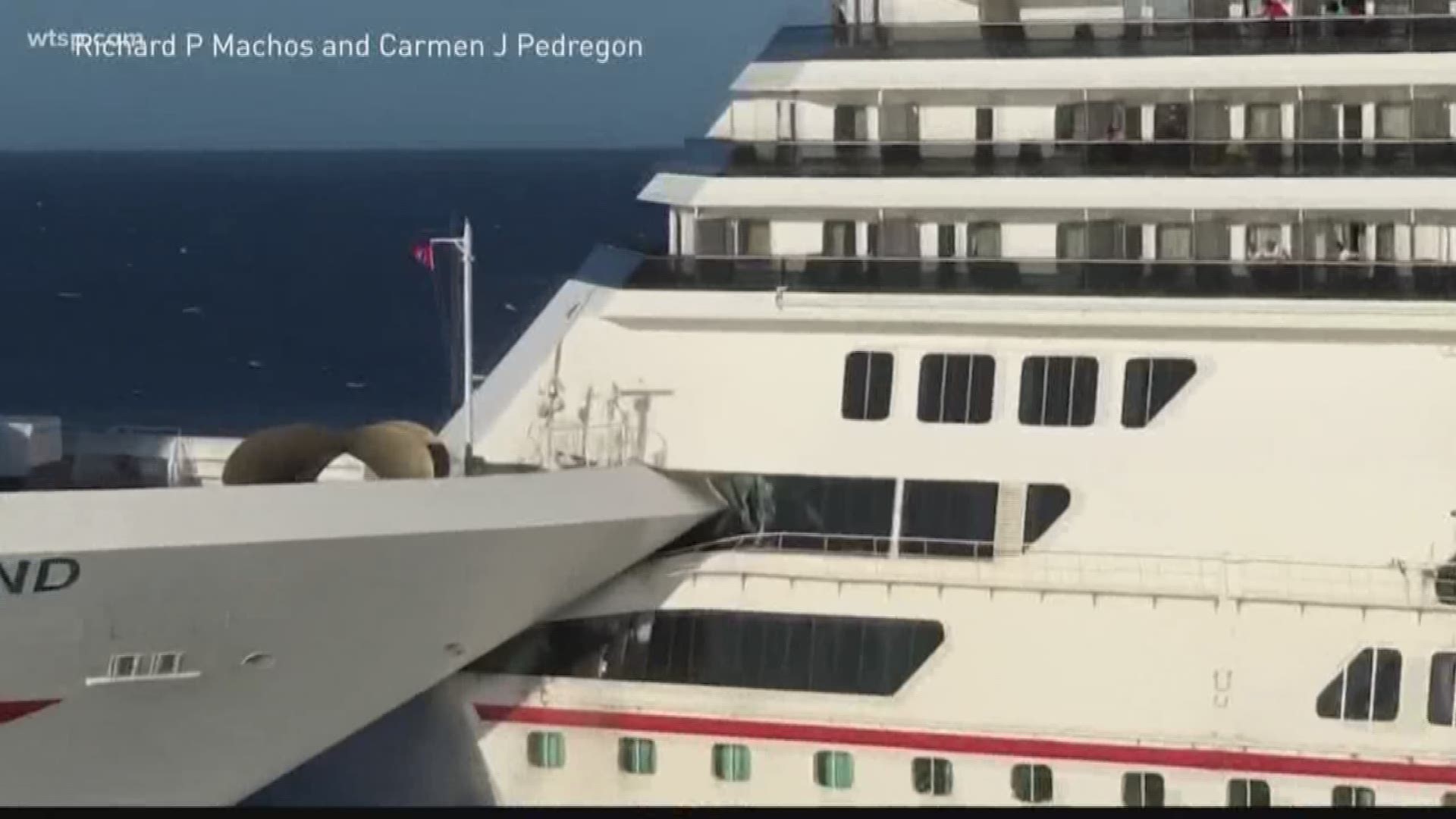The two Carnival cruise ships collided Friday morning. The cruise line said six guests have reported minor injuries.