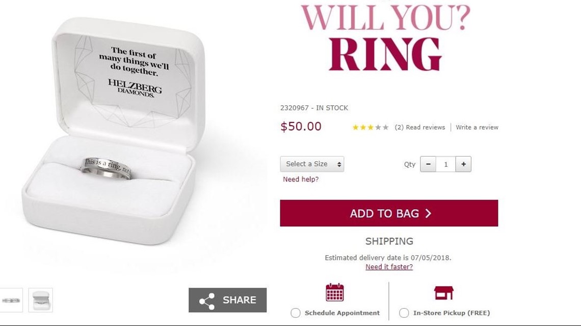 Helzberg store ring sizing