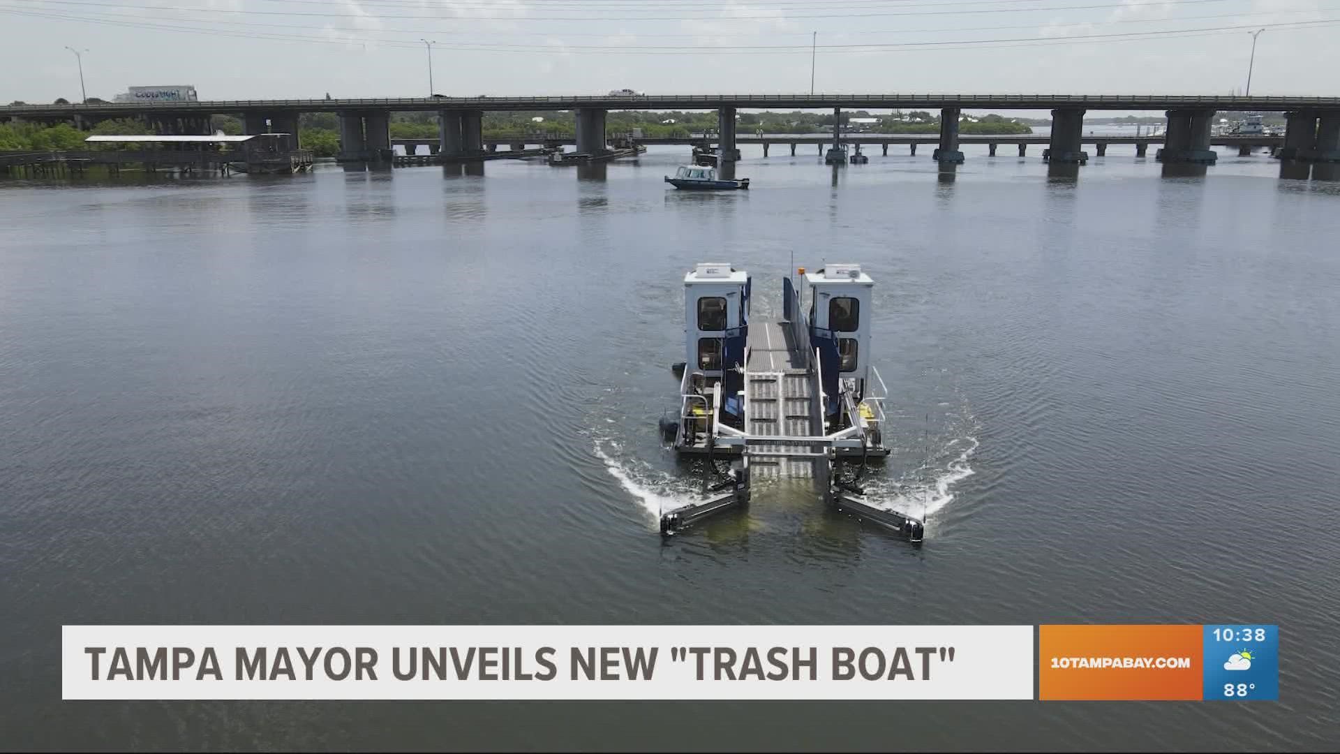The City of Tampa unveils new trash boat