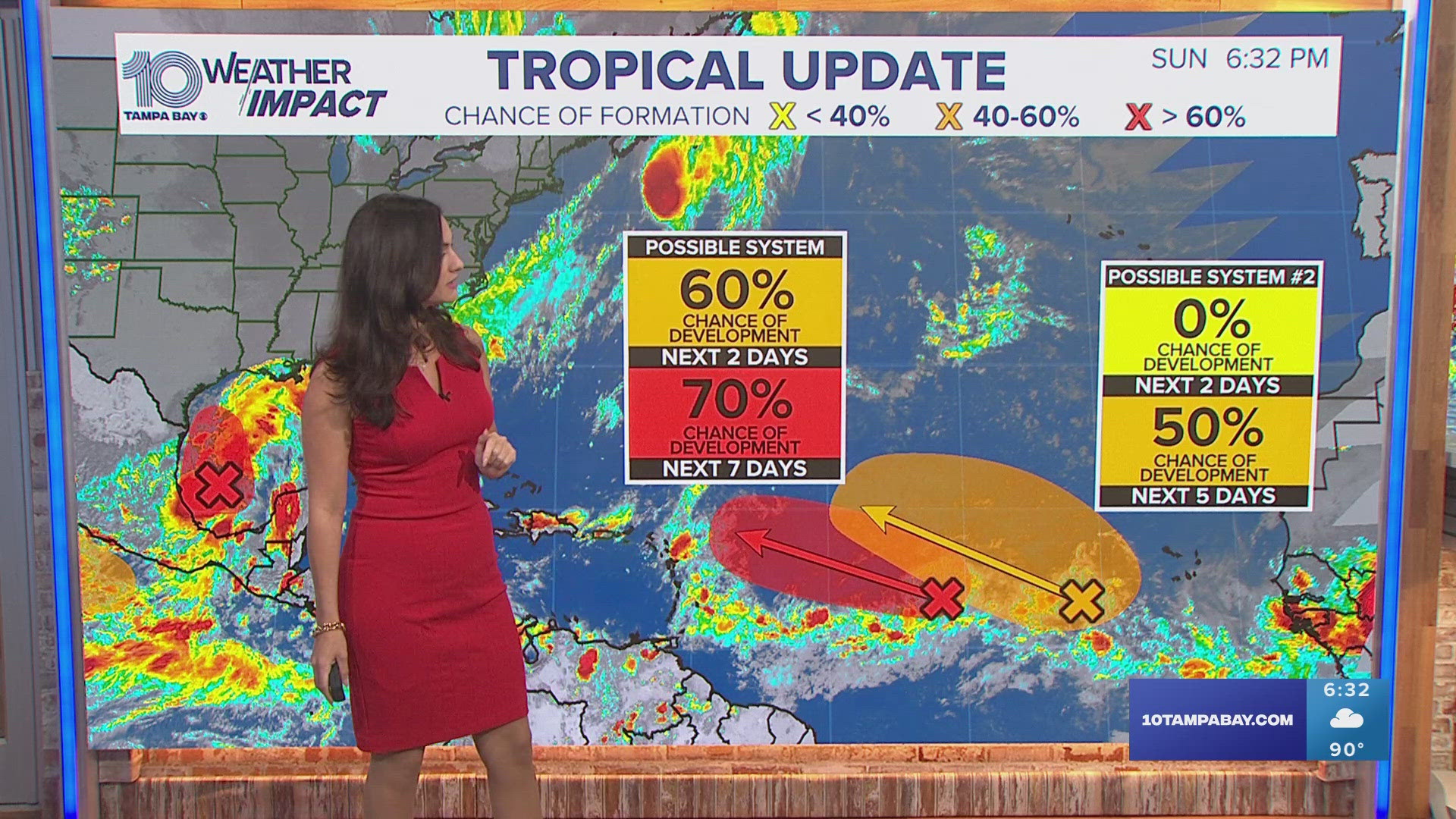 The storm will soon become Francine, and it could strengthen to hurricane status by the middle of the week. There are no threats to Florida at this time.