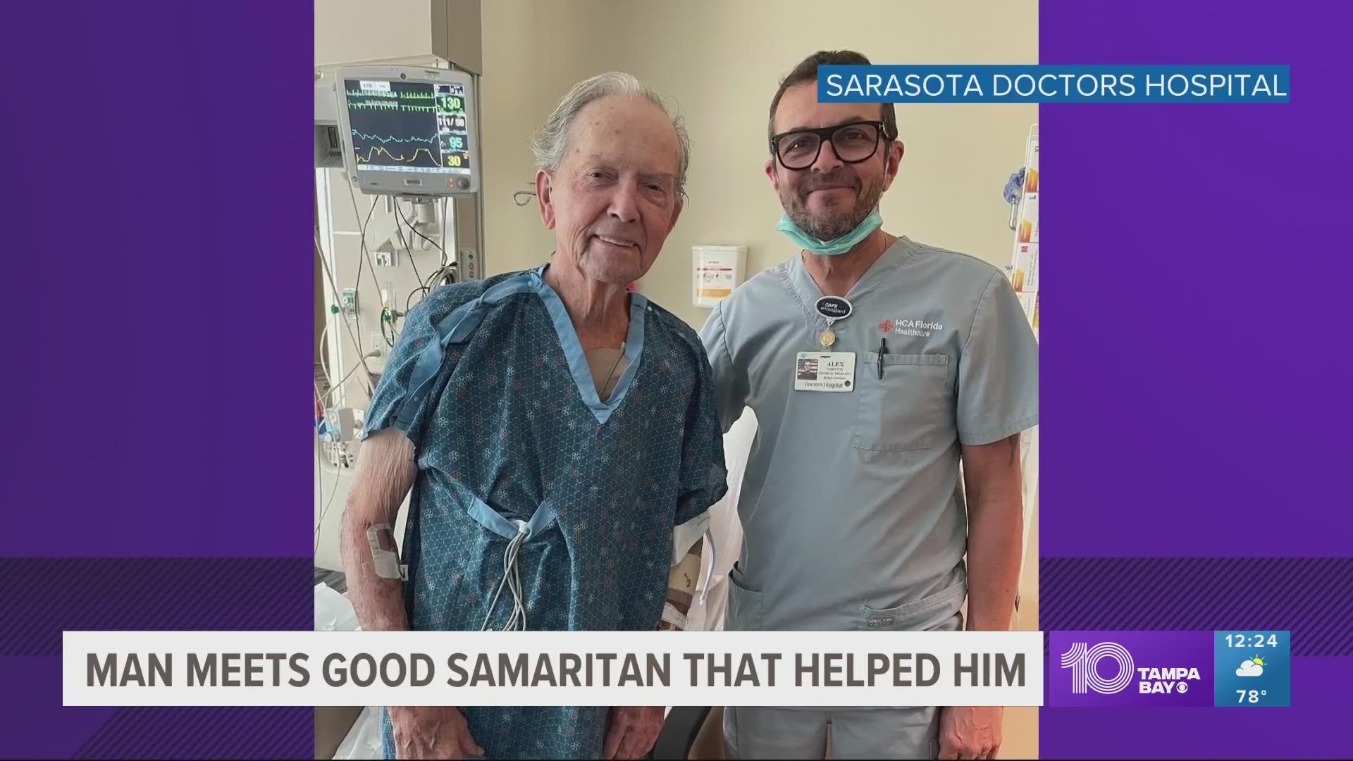It wasn't until the day after when the good Samaritan was doing assessments on patients in the emergency room when he walked into the man's room and recognized him.