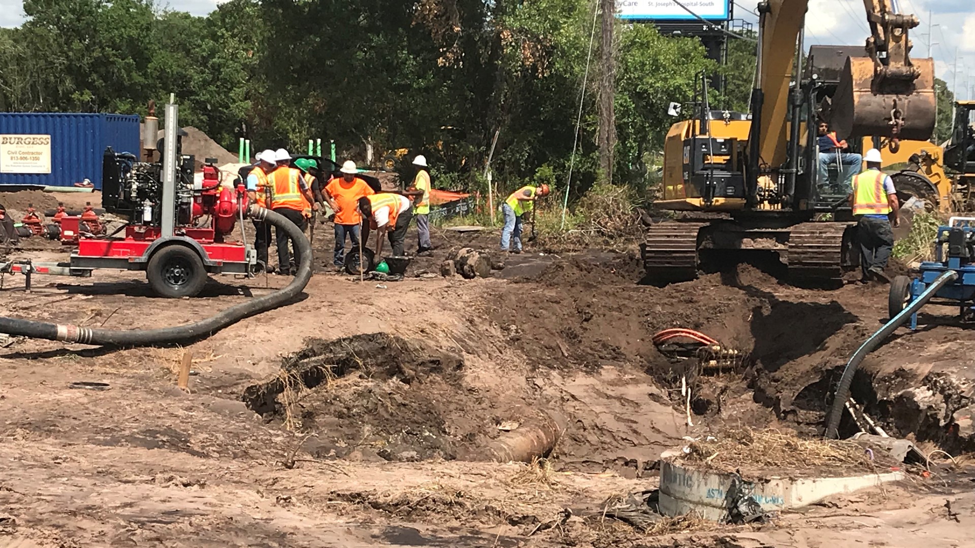 Hillsborough County main water break affecting businesses, apartment