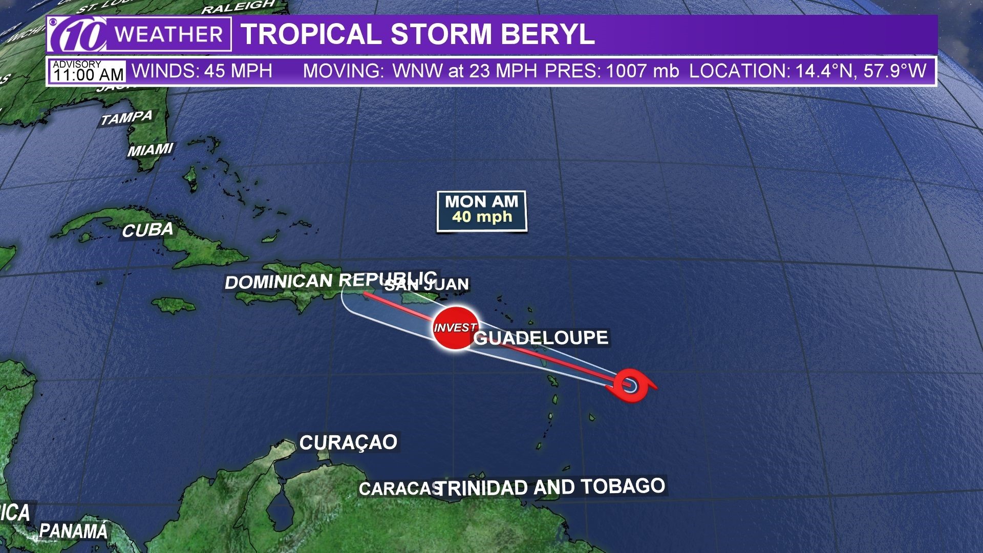 Tropical+Storm+Beryl+will+intensify+into+a+hurricane+near+the+Windward+Islands