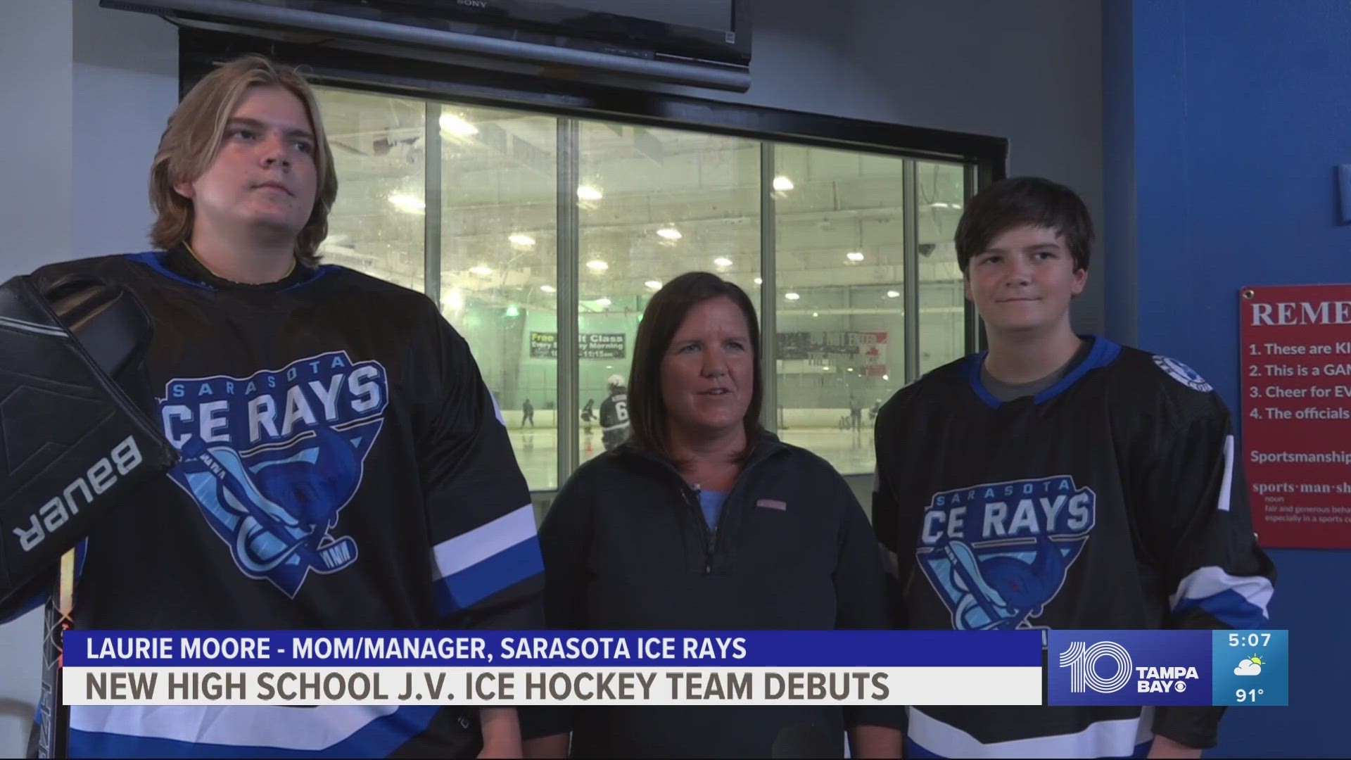 One hockey mom started the team within the Lightning High School Hockey League after discovering there weren't any teams in the area for her sons to join.