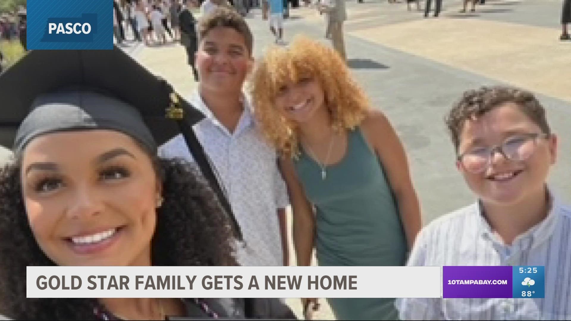 Four siblings moved into their new home after their dad paid the ultimate sacrifice.