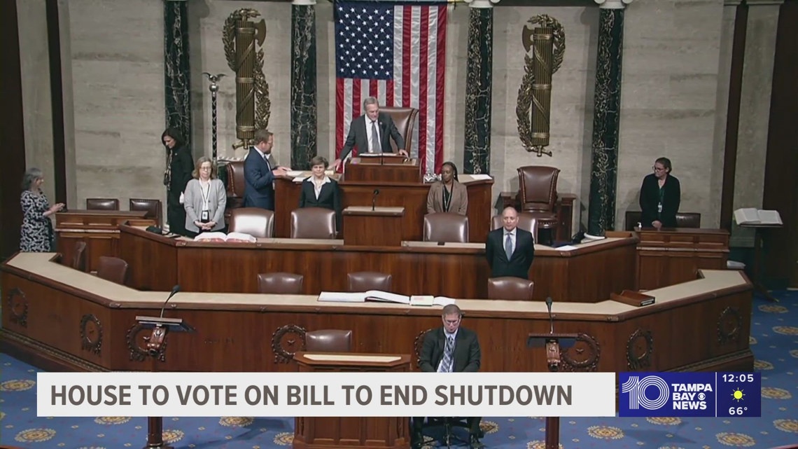 House returns for vote to end the government shutdown after nearly 2 ...
