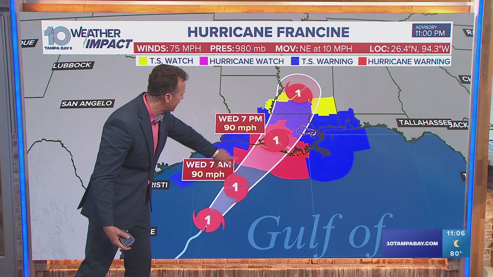 The season's 4th hurricane has formed and is expected to bring a deadly storm surge of 5-10 feet to the Louisiana coastline.