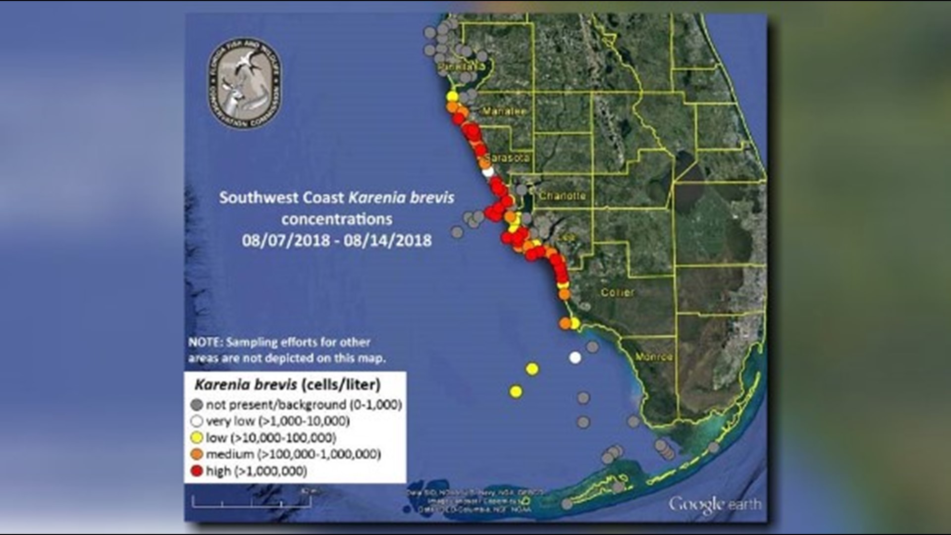 Red tide forecast FWC releases new map, respiratory issues reported in