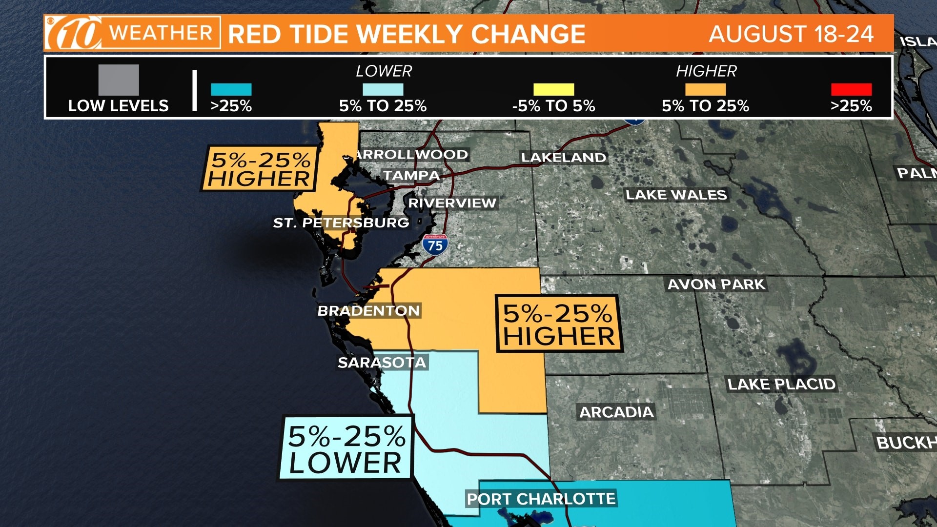 FWC releases new red tide map Medium concentration reported in Madeira