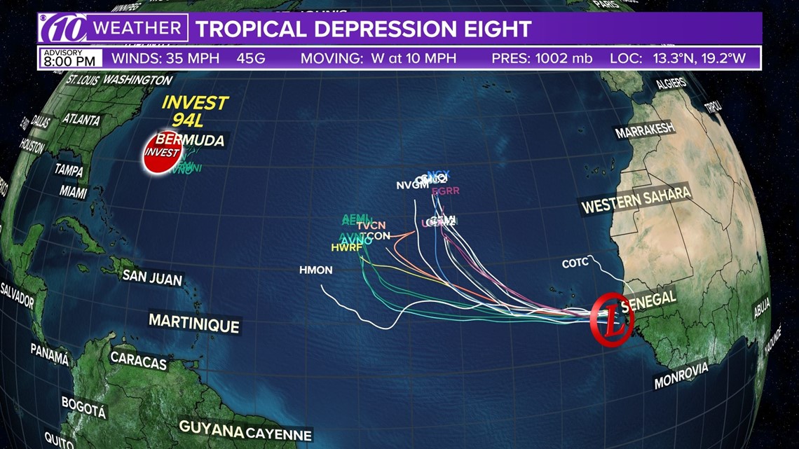 Track Tropical Storm Helene: Spaghetti models, forecast cone and