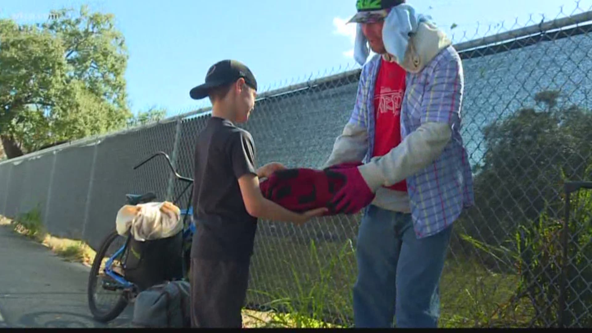 Noah Villa-Wright had a goal to distribute 10 blankets after becoming concerned by low temperatures in Tampa.