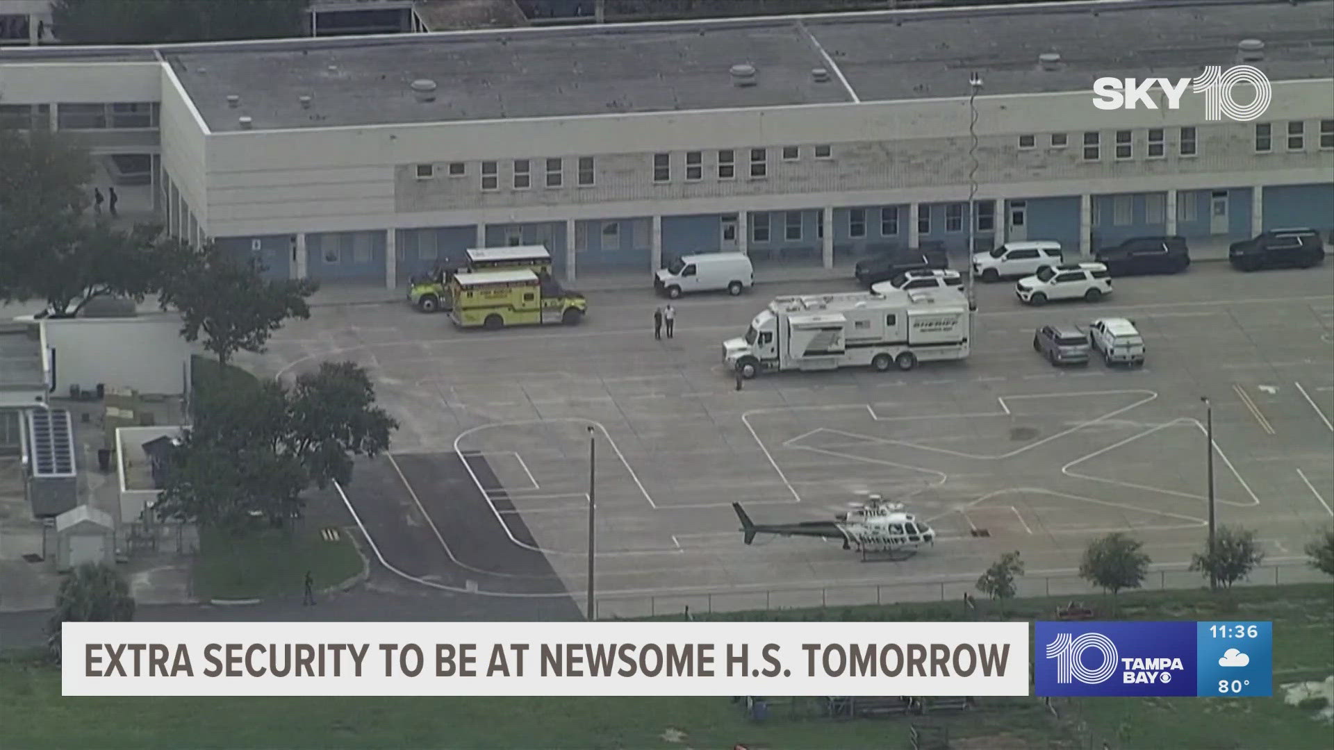 There will be an "increased presence" of deputies at the school as the agency continues to investigate the threats that locked down Newsome High last week.