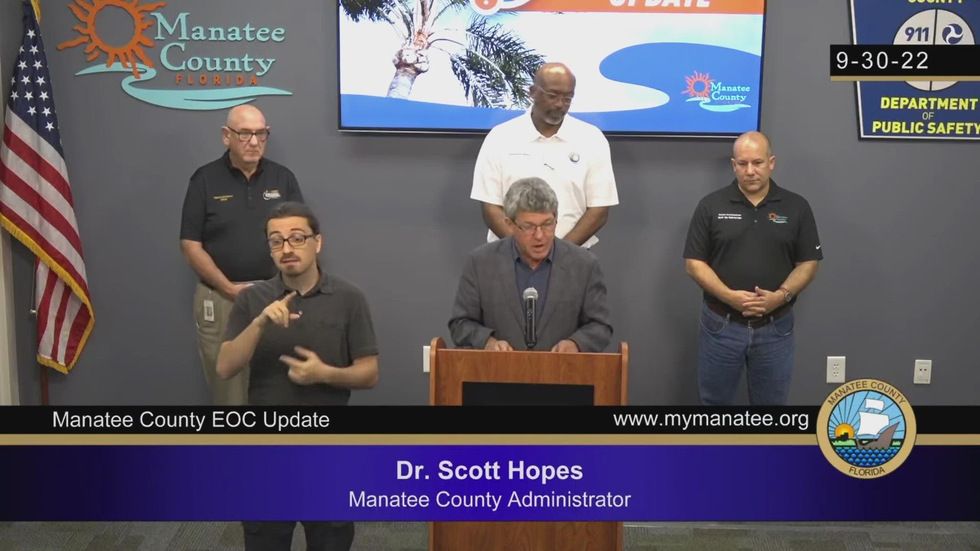 Dr. Scott Hopes said "significant" infrastructure damage to the county's power systems will hinder restoration.