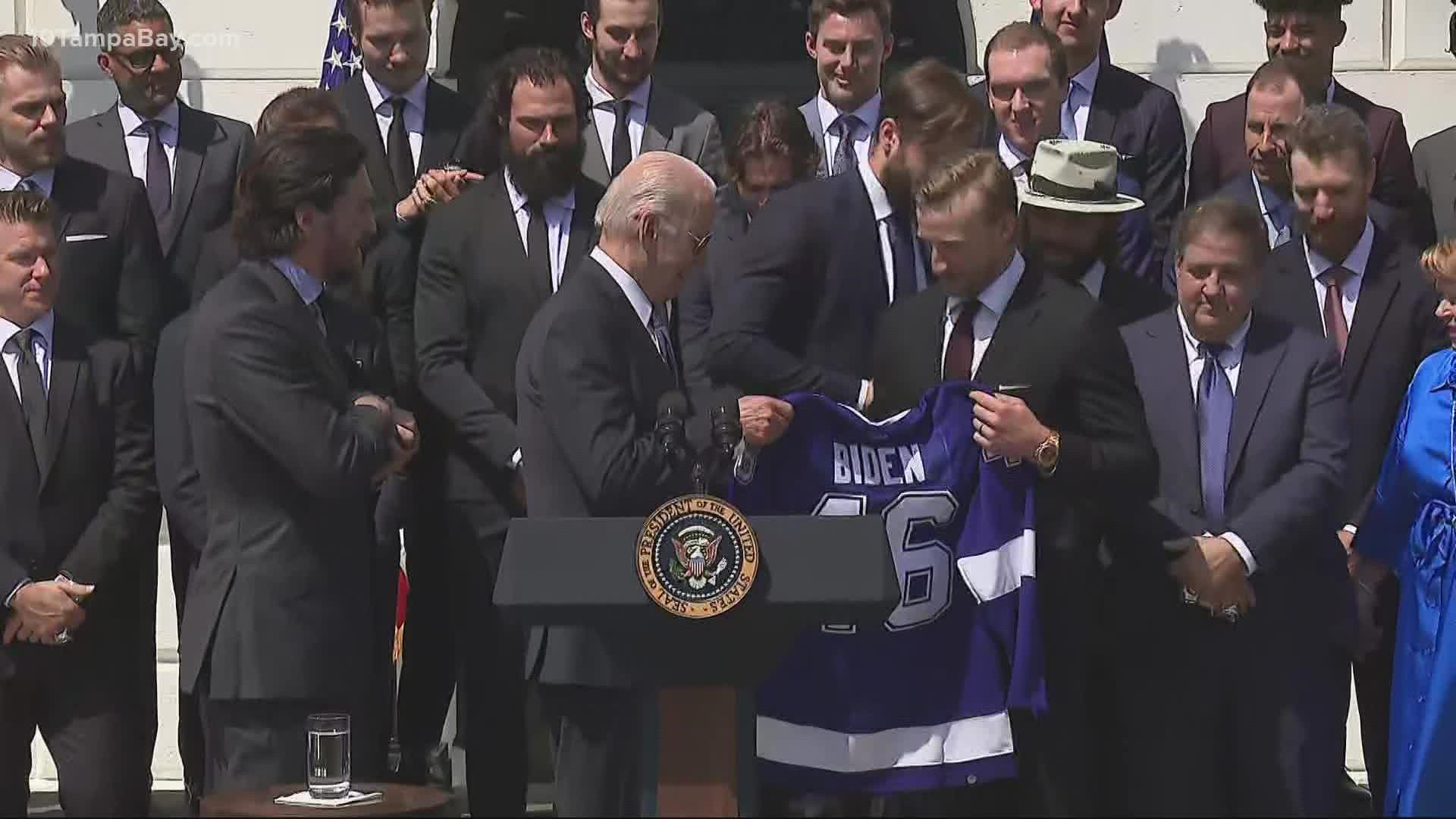 President Joe Biden honored the team Monday during a ceremony full of laughter and memories.
