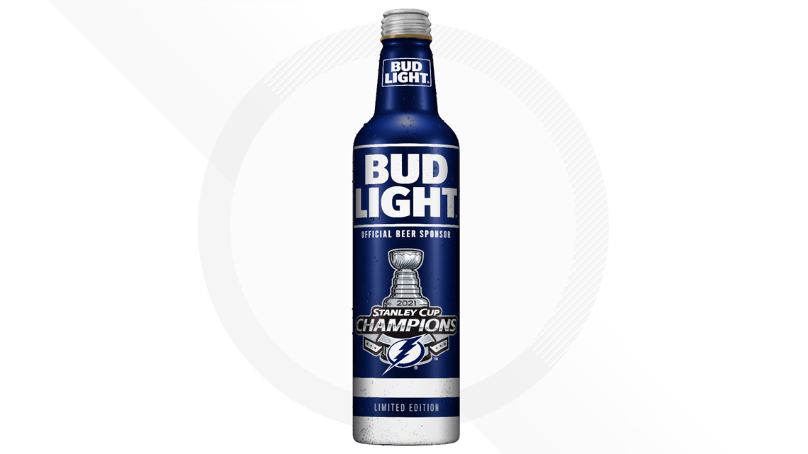 Bud Light Tampa Bay Stanley Cup and LV Bucs Super Bowl Aluminum Bottle 2 bottles 