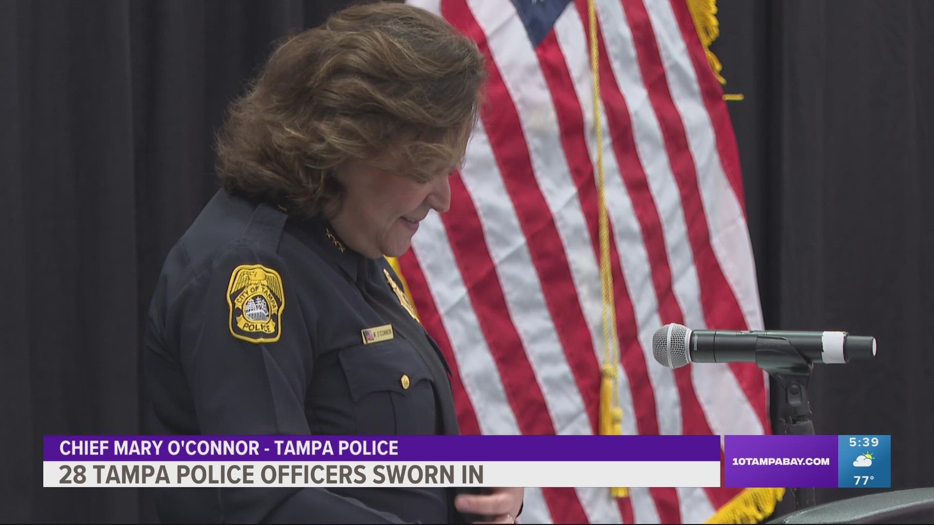 Officers from across the country became members of the Tampa Police Department on Monday.