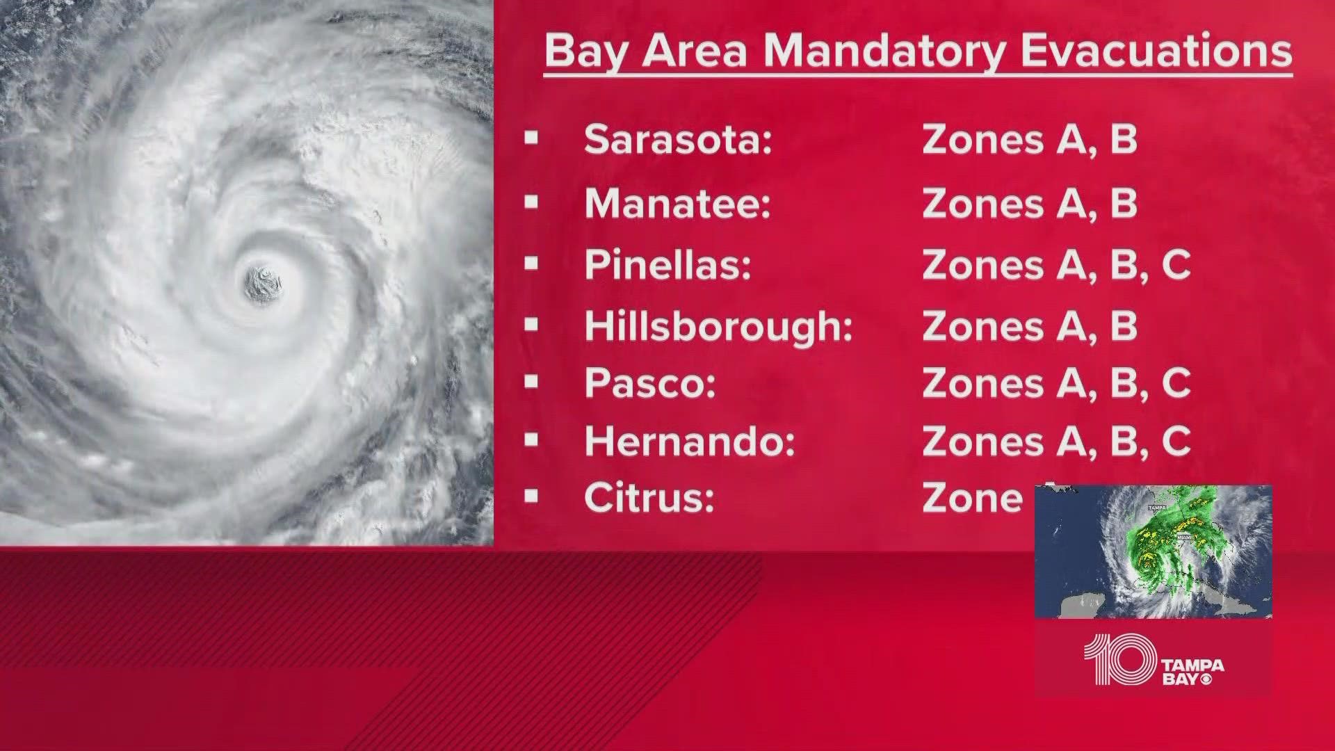 New hurricane evacuation zones in Hillsborough County