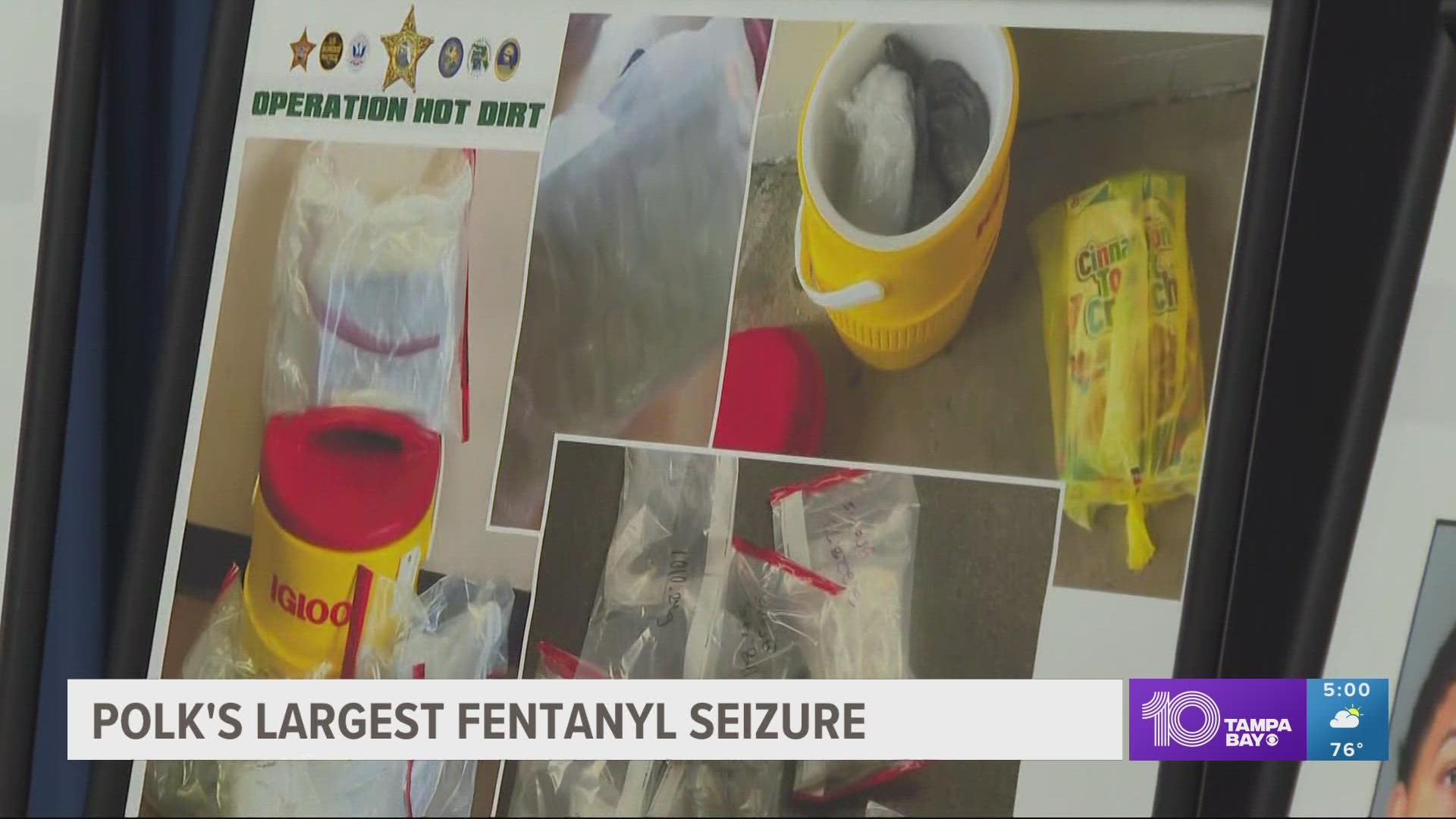 The sheriff's office arrested three people accused of trafficking fentanyl from Mexico.