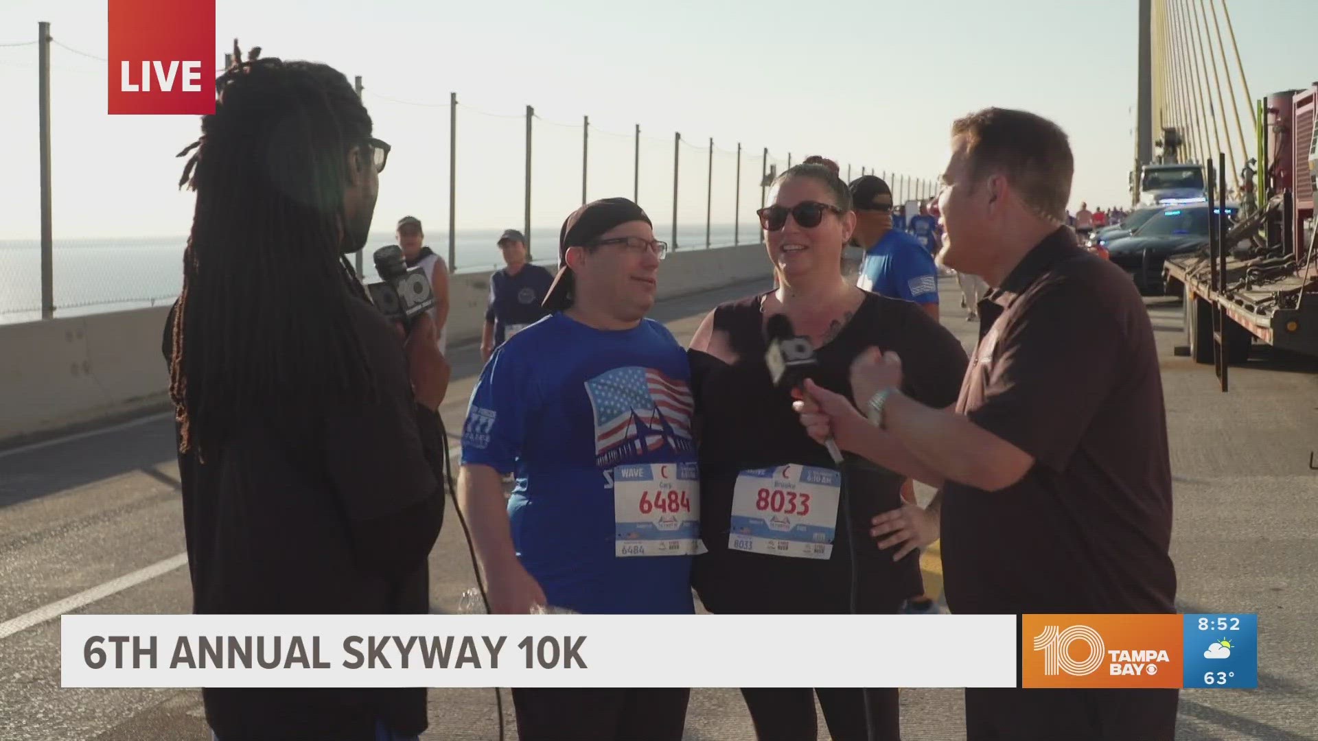 It's a special moment for Skyway 10K participants to reach the midspan of the bridge.