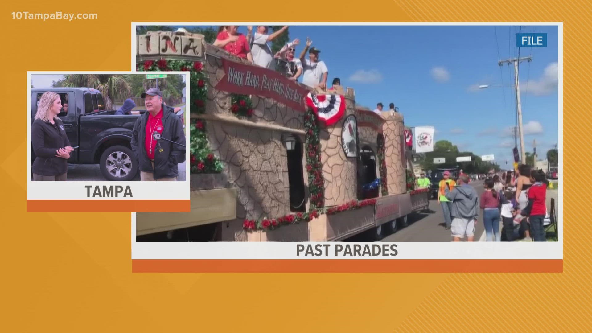 The parade goes from 10 a.m. until 12:30 p.m.