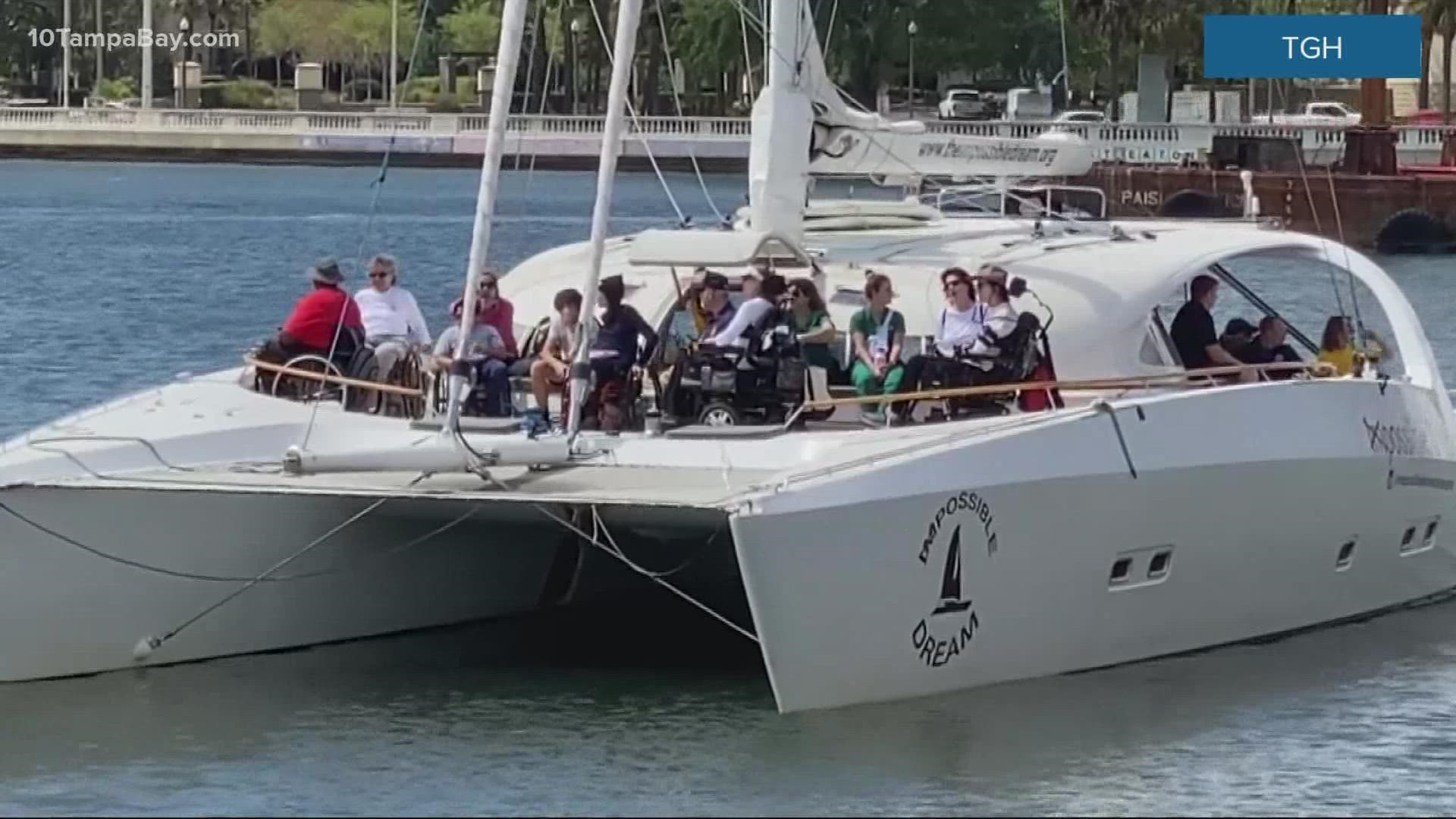 The 60-foot catamaran offers sails to people with disabilities.