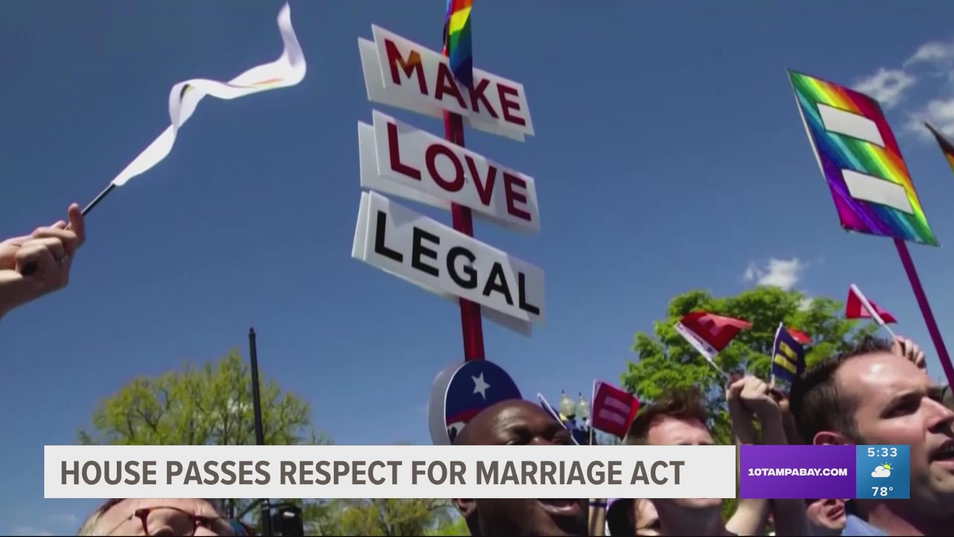 Same-sex marriage protection bill headed to Bidens desk wtsp