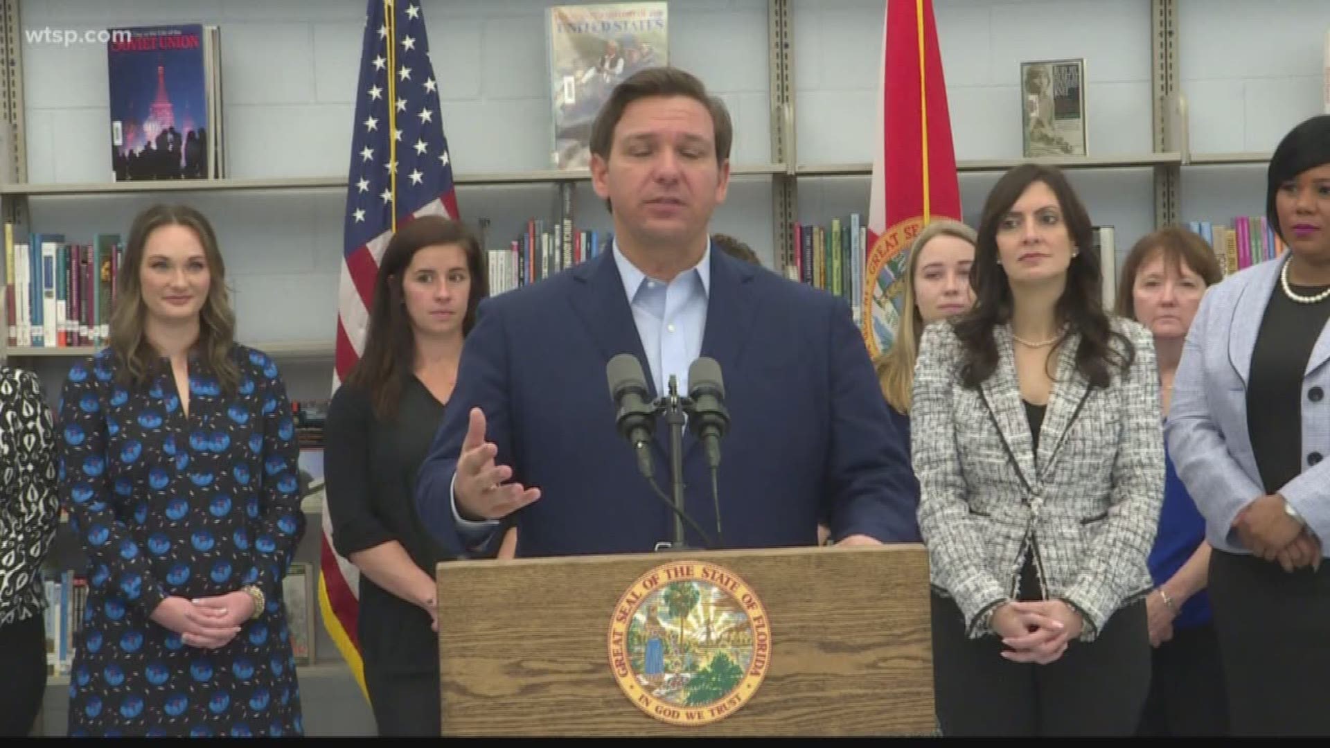 Speaking Thursday in Seffner, the governor announced a plan to set aside more than $422 million in the state budget. It's money he says will be used to pay teachers larger bonuses.