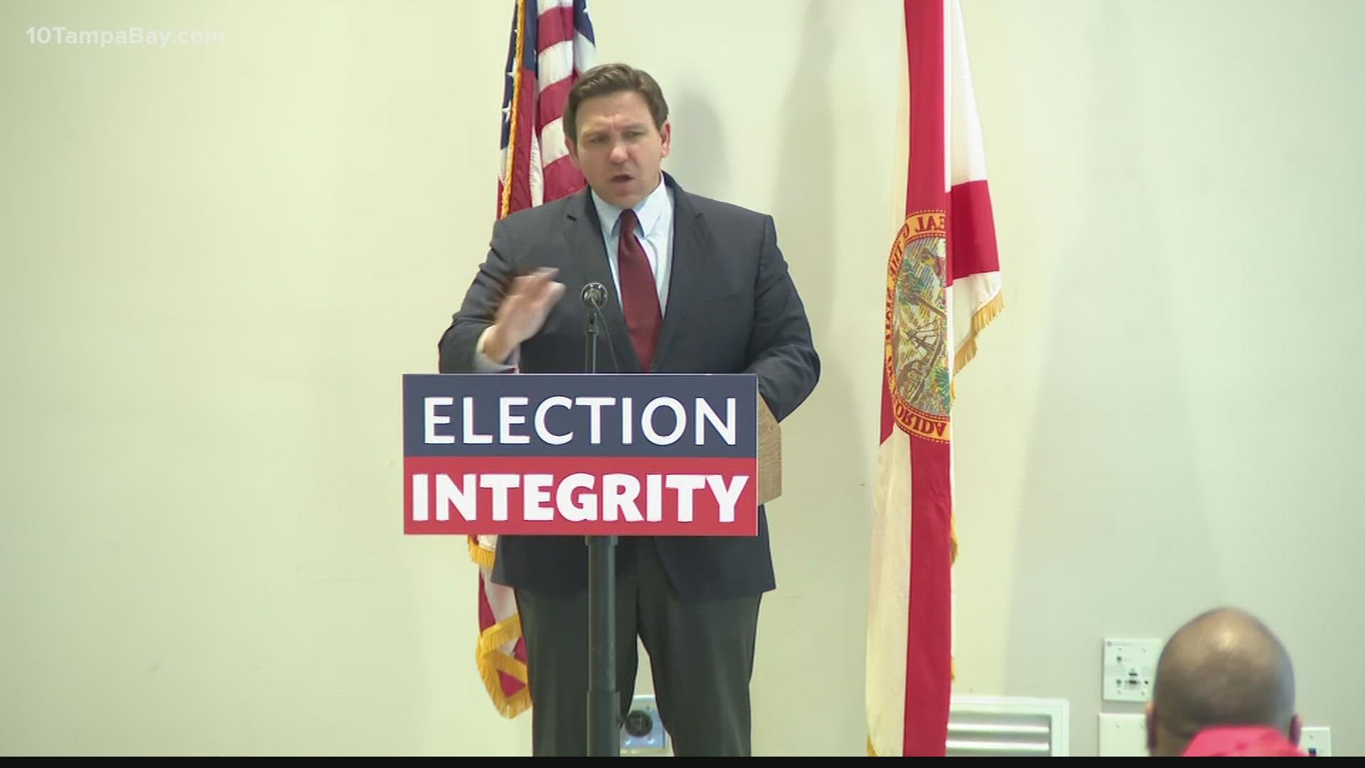 Florida recently passed an election restrictions law, but the governor says the state should be doing more.