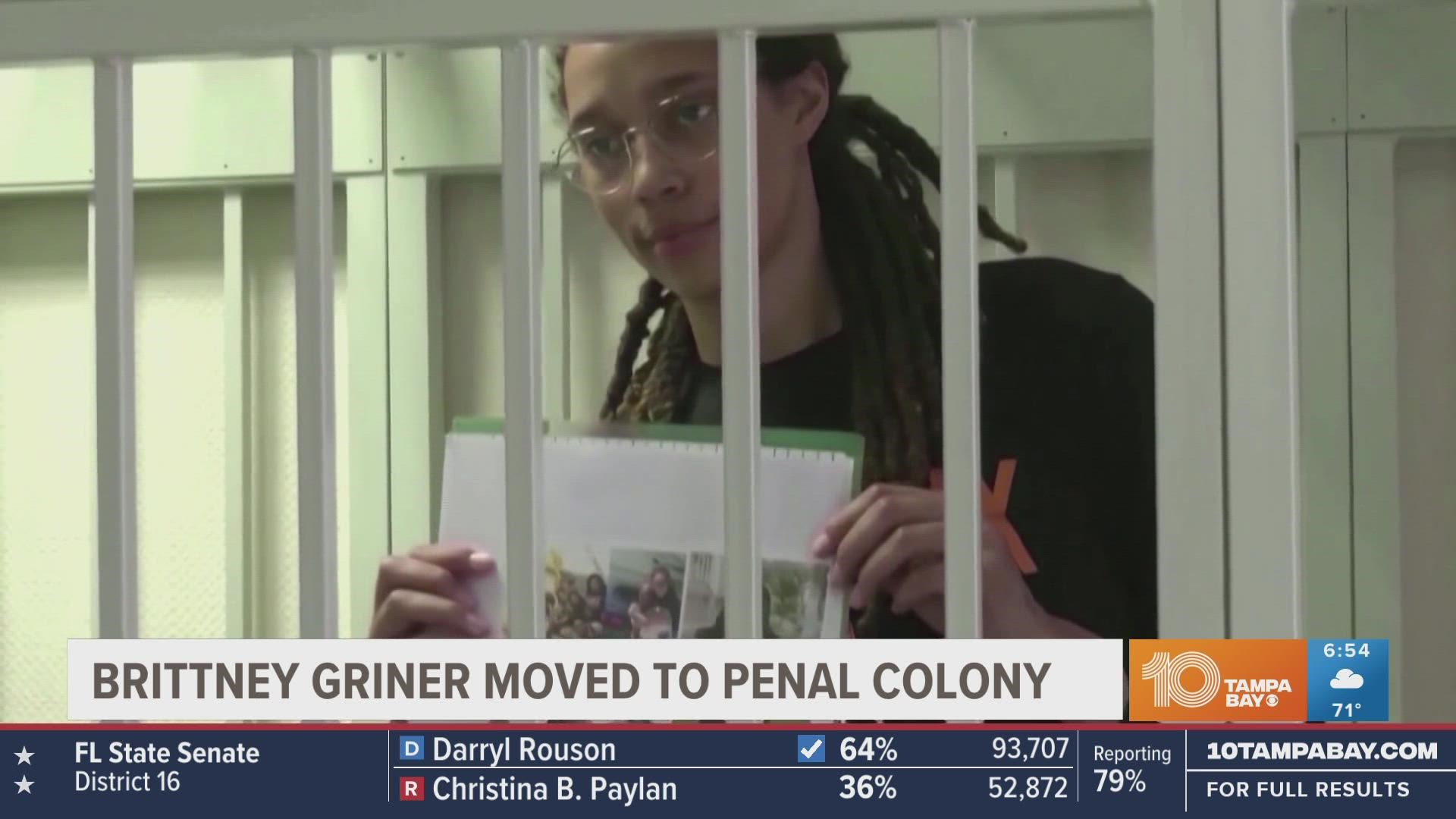 Brittney Griner moved to Russian penal colony, lawyer says